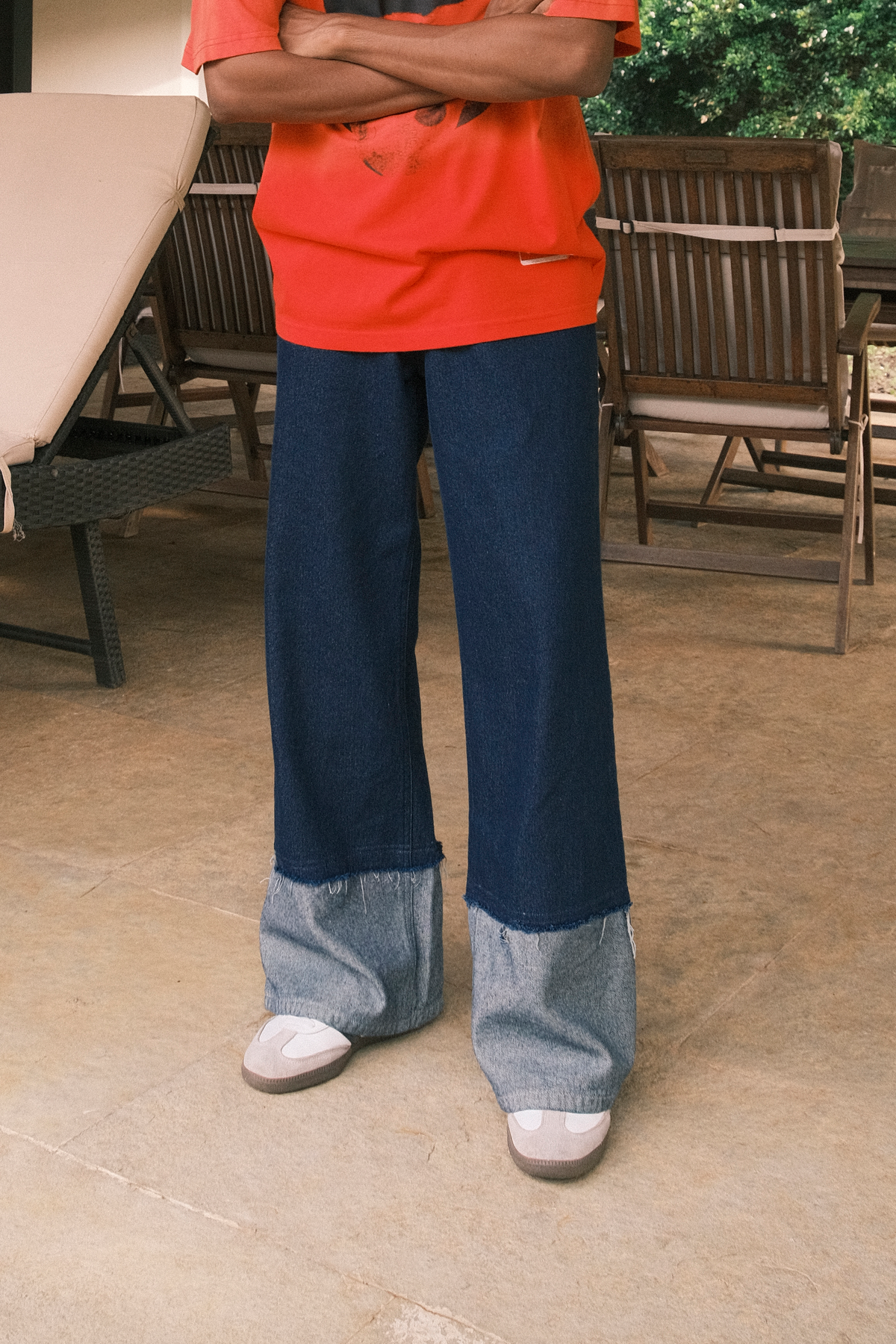 Half & Half Indigo Jeans
